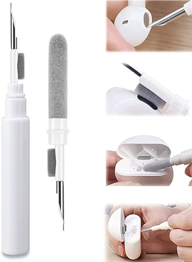 Earbud Cleaner, 3 in 1 Earphones Cleaning Pen Kit, Multifunctional Earbuds Cleaner for Bluetooth Earphones, Case Dust Removal, Cleaning Tools for Keyboards, Phone, AirPods